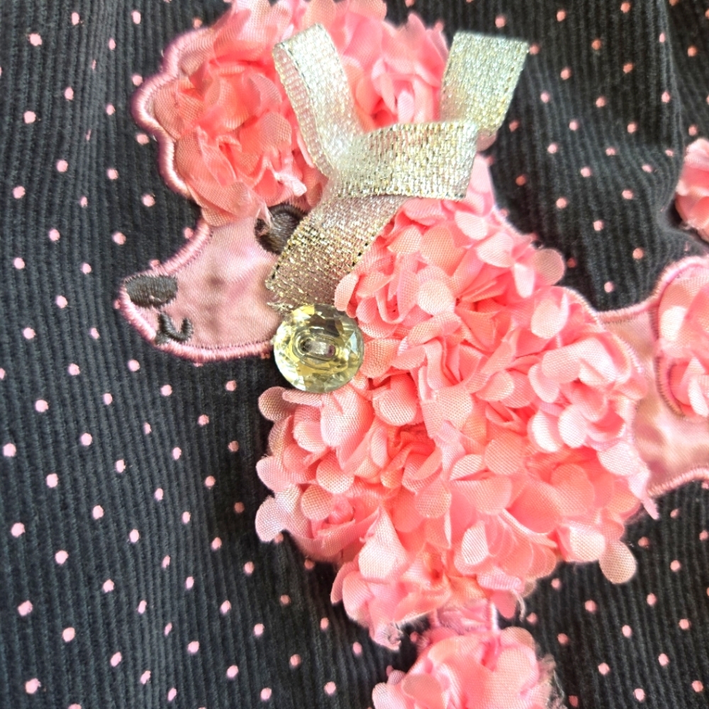 YoungHearts, Pink, Black & White Poodle Dress, Size 18 Months Tall - Picture 3 of 13